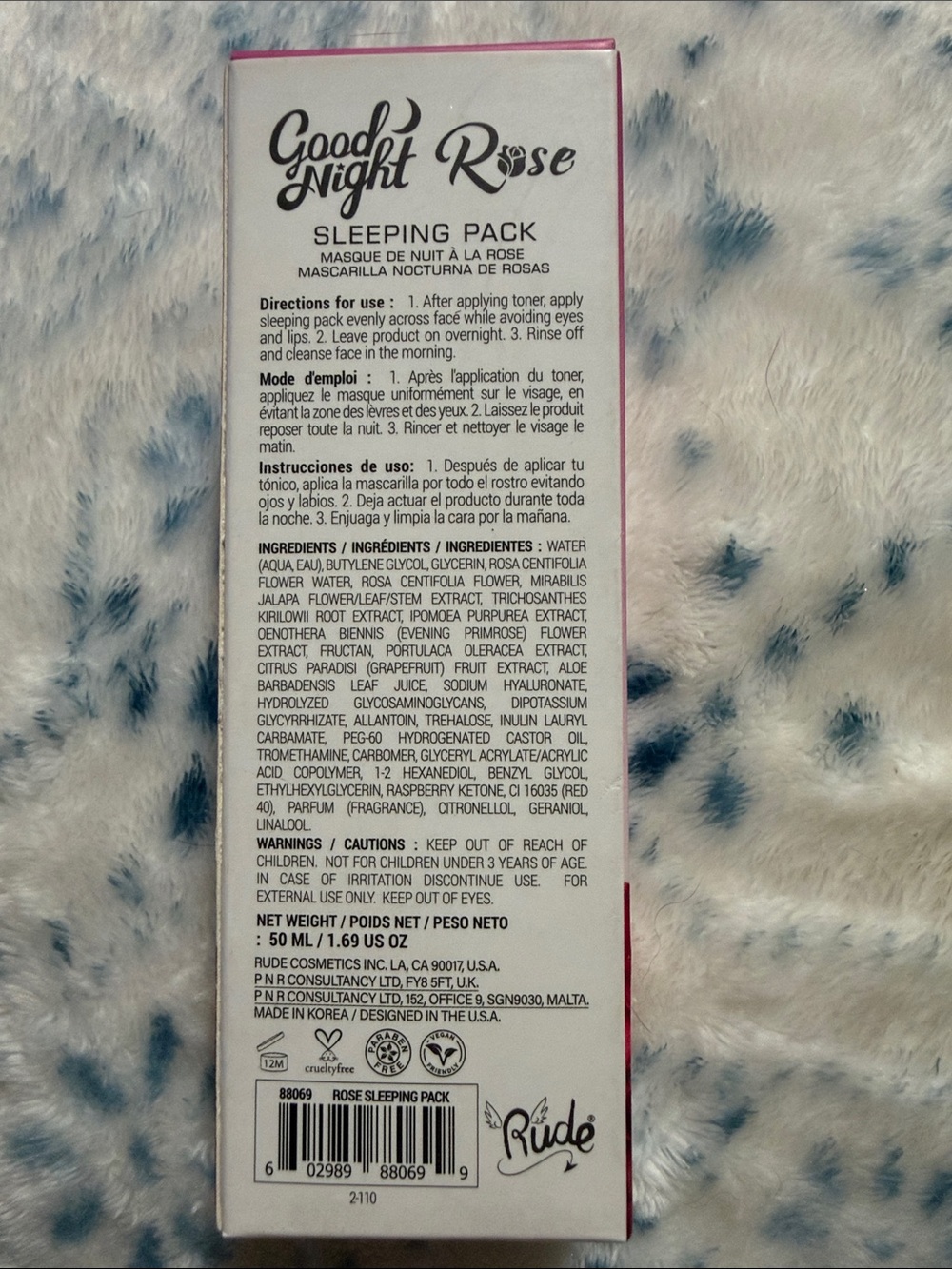 RUDE Good Night Rose Sleeping Pack - Pink & Blue Artwork - Picture 2 of 4
